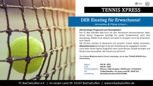 Tennis XPRESS - DAS Einsteiger-Programm 2022